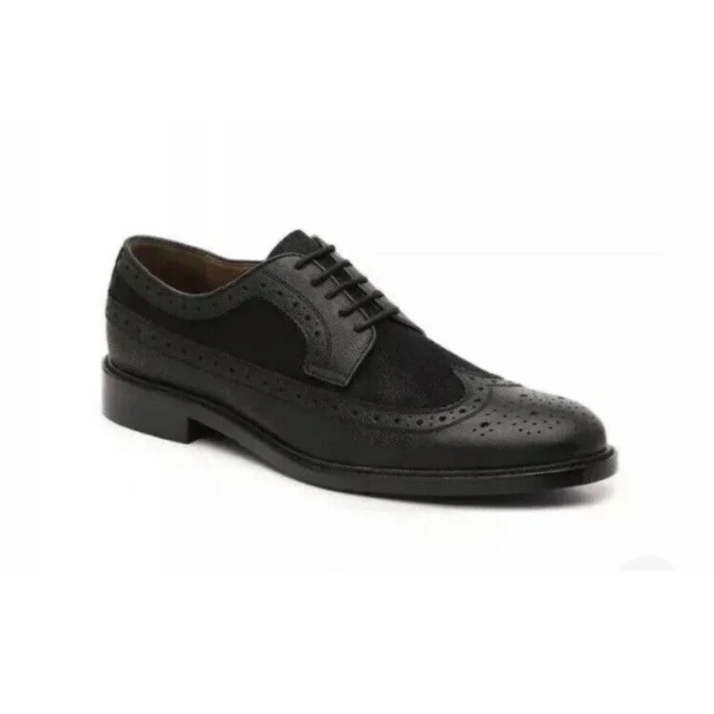 New Blake Mckay pierce wingtip oxford dress shoes black sz 8 11.5 Leather
